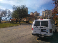 Van in front of Marymount Properties in Salina, KS