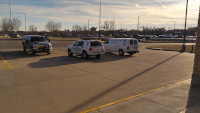 View From Inside The Store Into Parking Lot